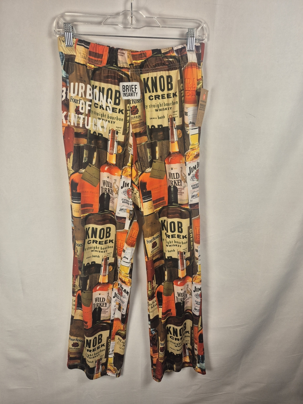 Brief Insanity Men’s Multi-Color Bourbon Bottle Print Lounge Pants M